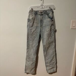 Ardene Mom Cargo High Rise Light Wash Elastic Waist Jeans Size S